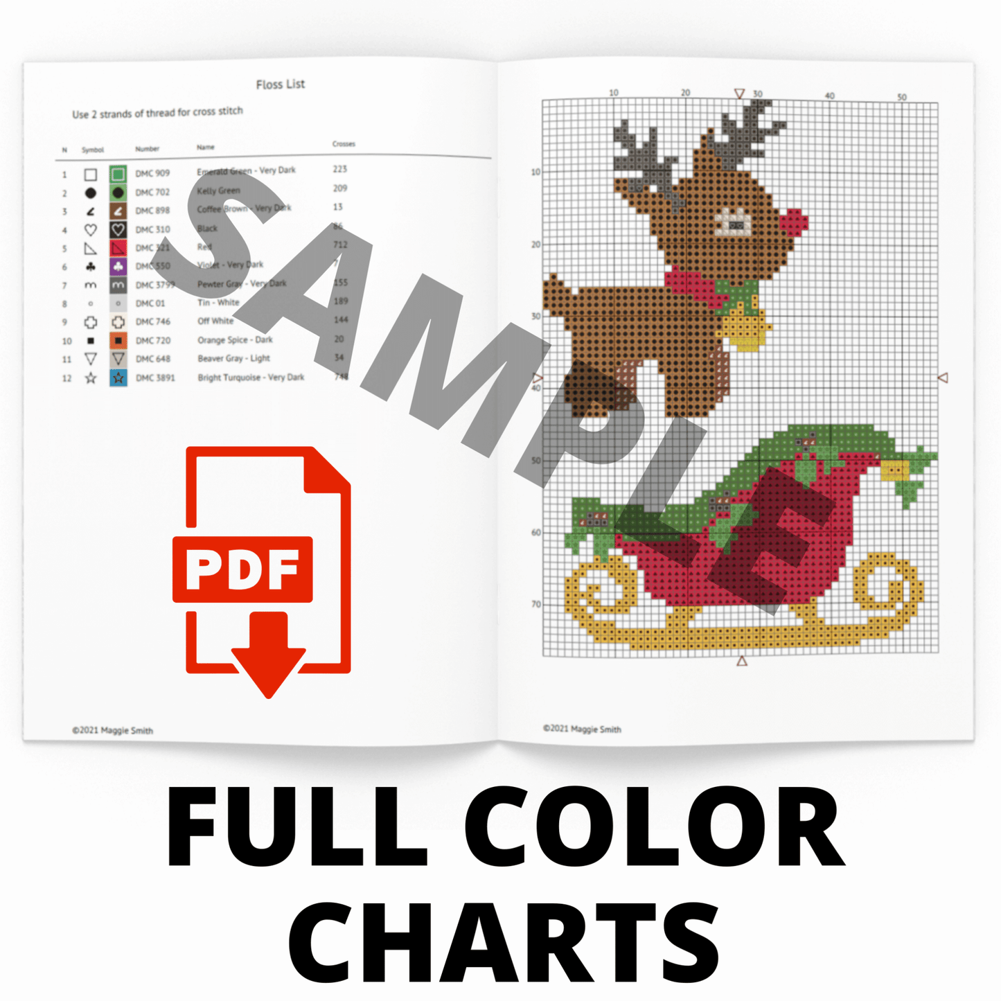 PDF Christmas Ornaments | 59 Counted Cross Stitch Patterns